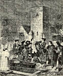 Jonathan Wild seizing Jack Sheppard at his mother’s grave in Willesden.