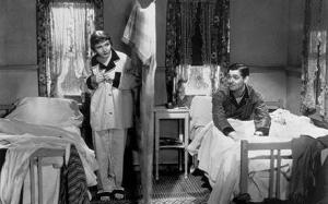 A scene from 1934’s “It Happened One Night,” in which Clark Gable and Claudette Colbert must share a motel cabin.