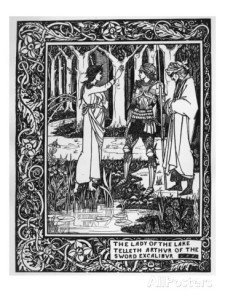 The Lady of the Lake Telleth Arthur of the Sword Excalibur, Illustration from 'Le Morte D'Arthur' Giclee Print by Aubrey Beardsley at AllPosters.com www.allposters.com
