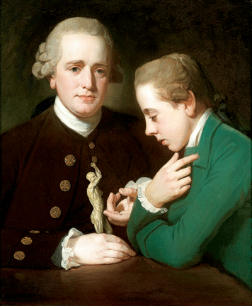 George_Romney_-_Robert,_9th_Baron_Petre_demonstrating_the_use_of_an_écorché_figure_to_his_son,_Robert_Edward